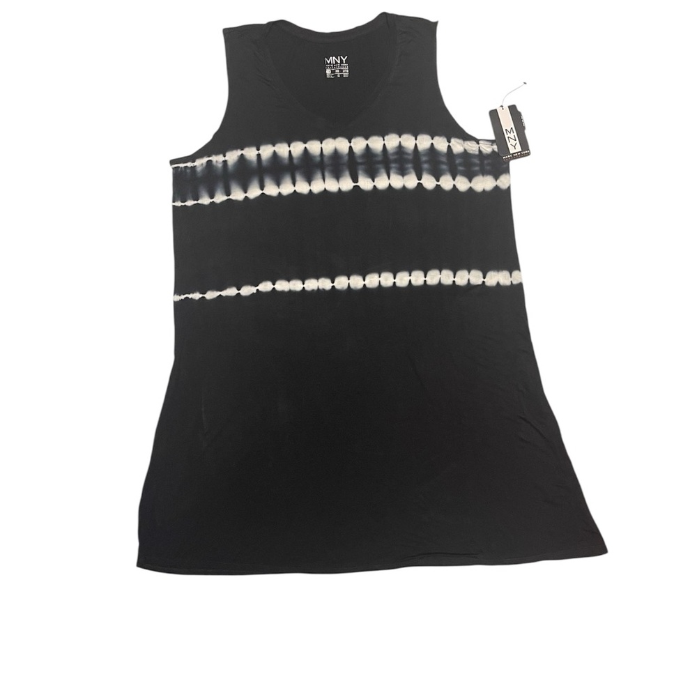 MARC NEW YORK TIE-DYE SLEEVELESS DRESS BELOW THE KNEE BLACK AND WHITE SIZE 3X